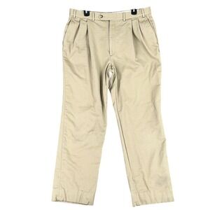 Berle Lined Khaki Pants Mens 34 Vintage Prep Ivy Workwear Cold Weather Trousers‎